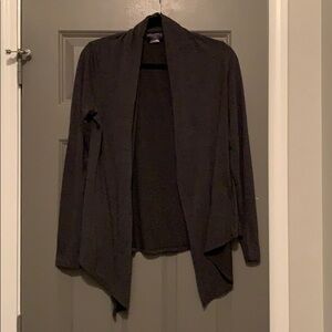 Cute Gray Open-Faced Cardigan